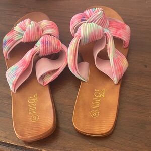 Rouge! Pink Tie-Dye Knotted Slide Sandals